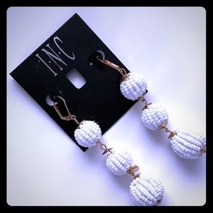 Inc white beaded earrings